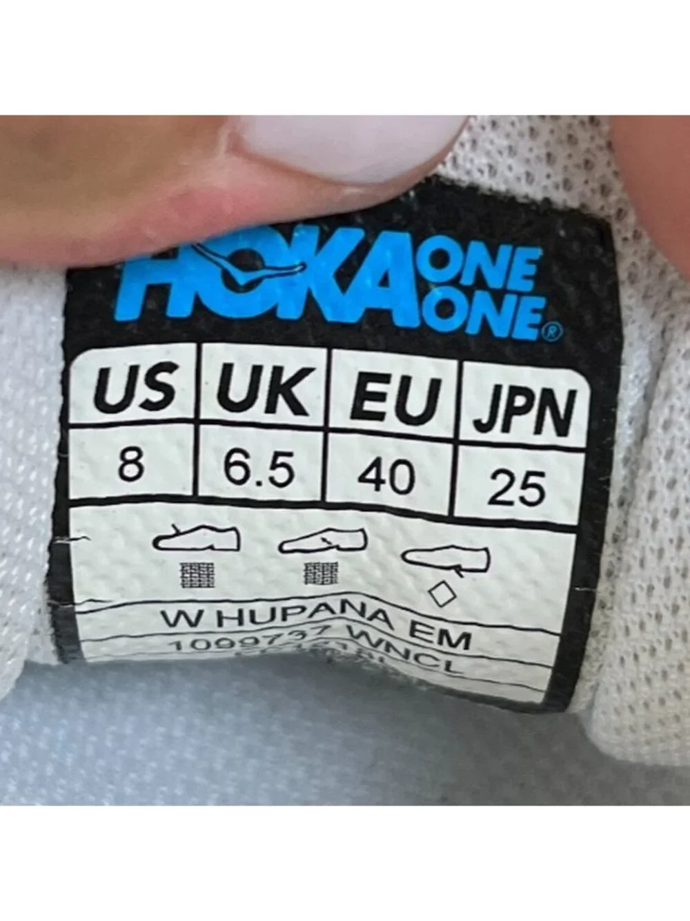Hoka One One Hupana EM Womens Size 8 White Athletic Running Shoes Sneakers